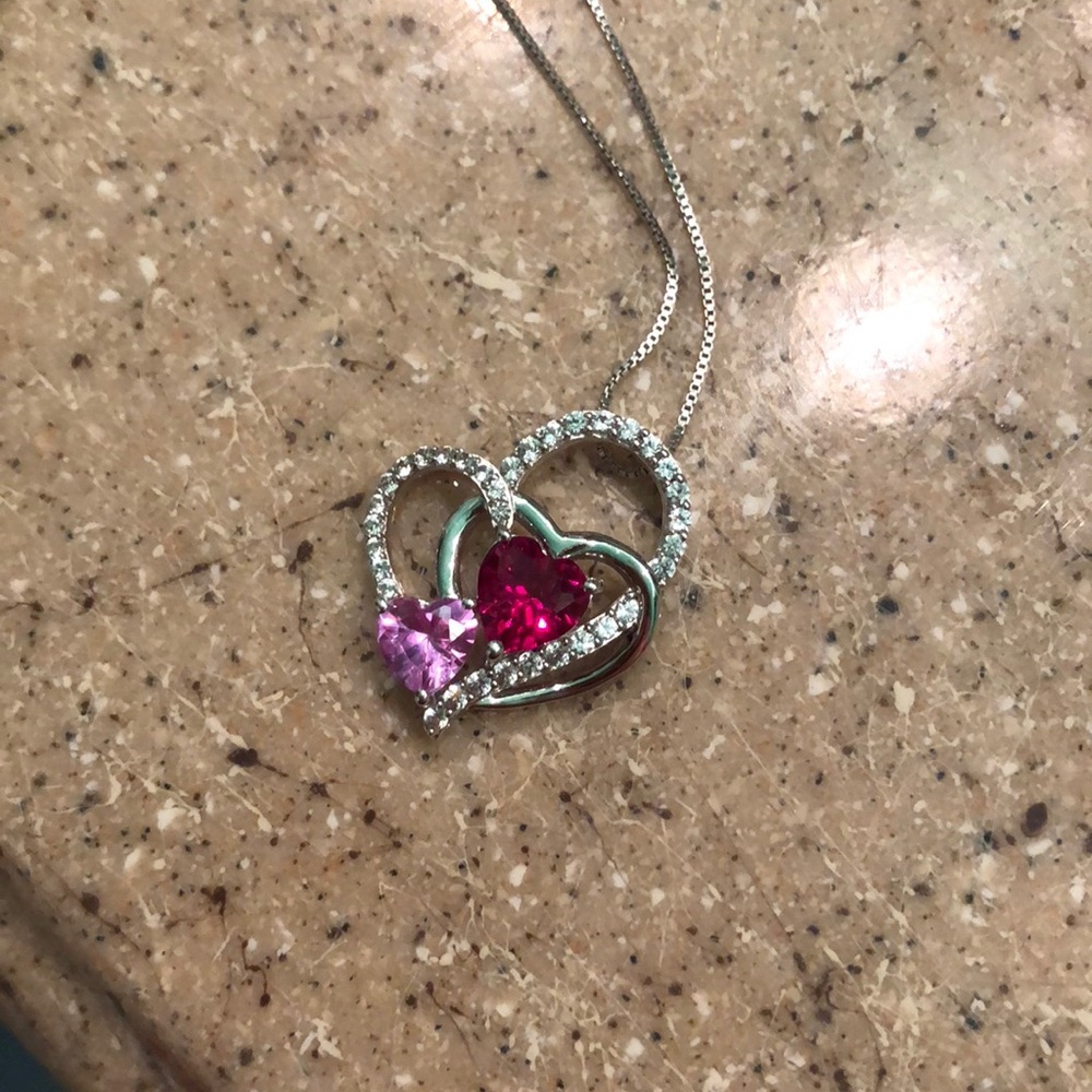 Crystal hearts necklace